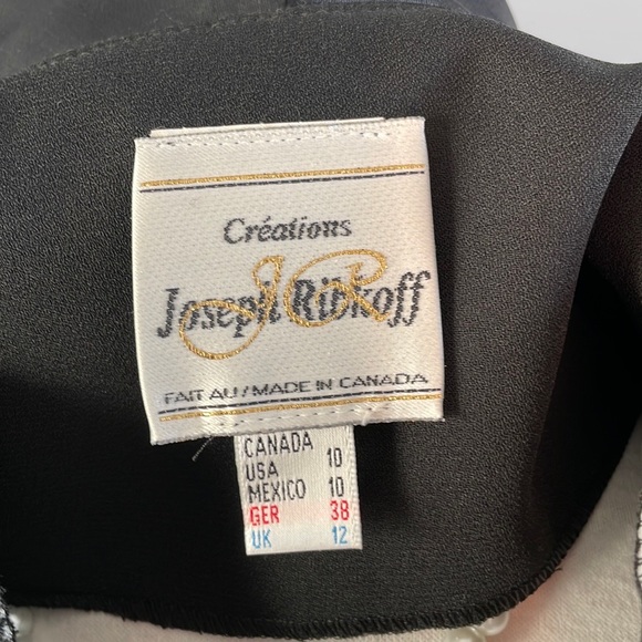 π¨π¦ Vintage Joseph Ribkoff Long Black Gown & Cropped Tuxedo Jacket, Size 10 - Picture 16 of 16